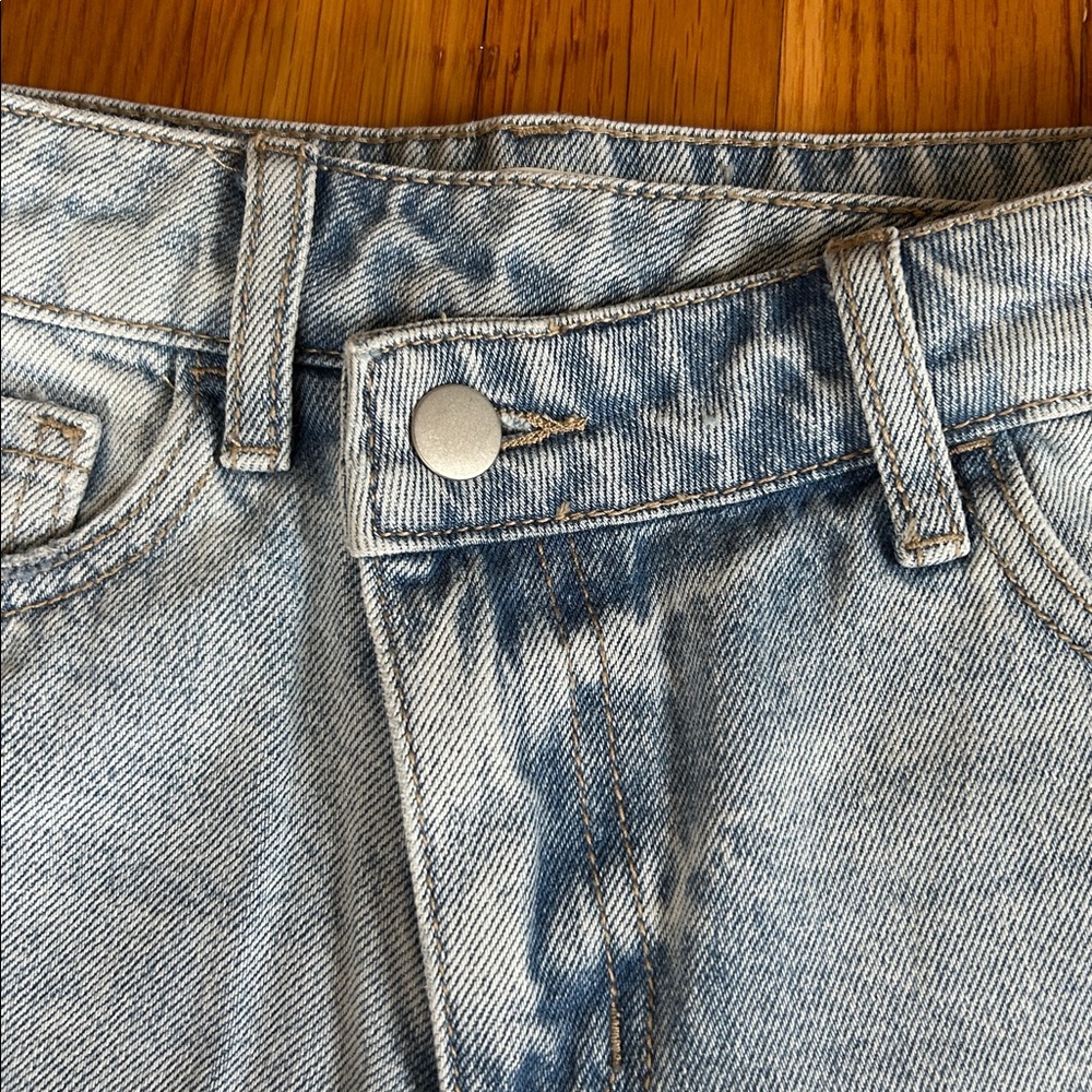 Altar'd State Light Blue Distressed Denim Cutoff Shorts - Picture 2 of 8